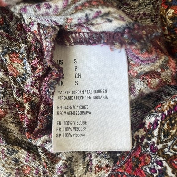 American Eagle Tank Top Womens Small Floral Tunic Pockets Casual Flowy Boho - Picture 5 of 9